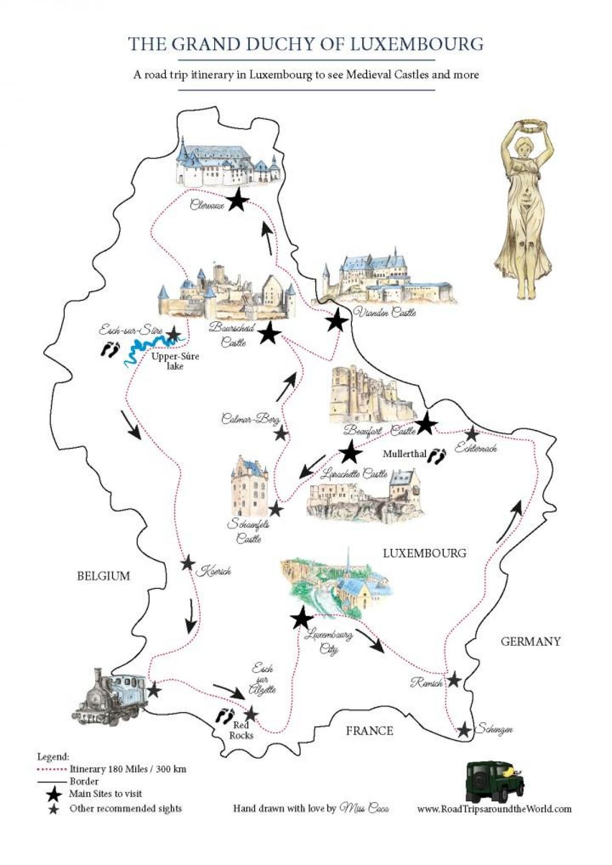 mapa Luxenburgo gazteluak