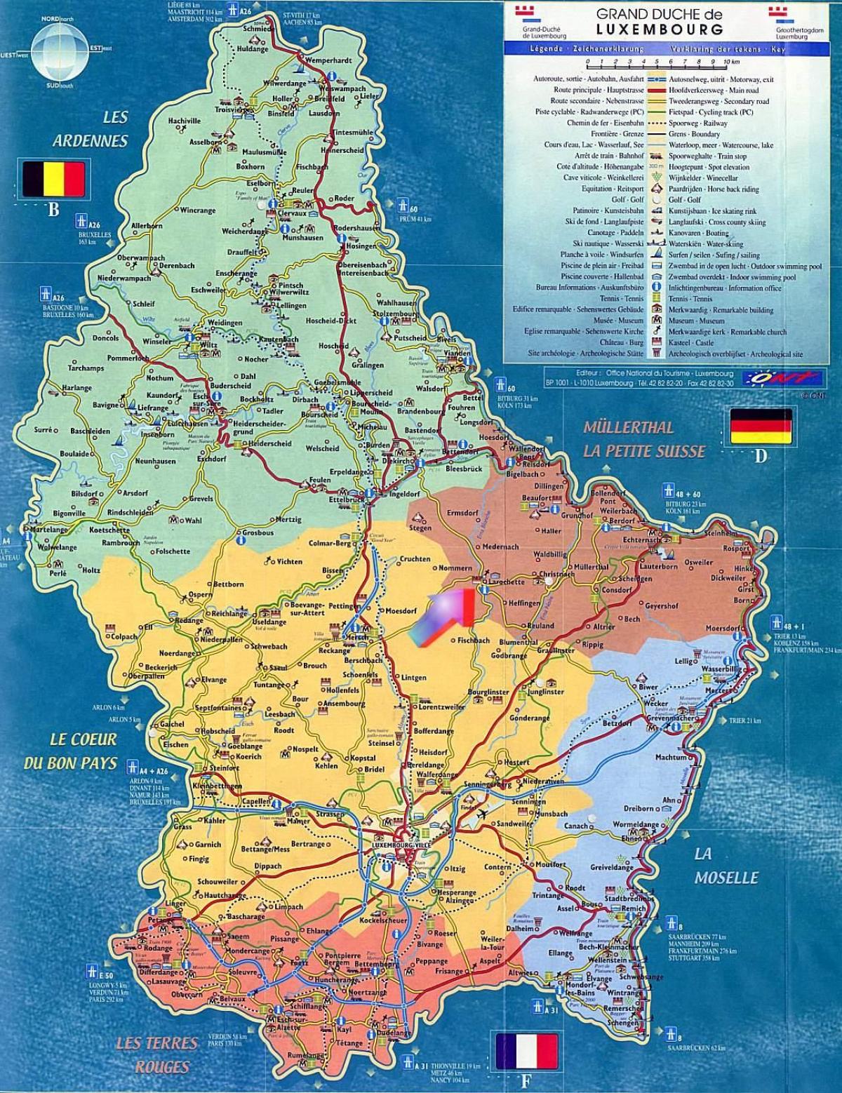 mapa Luxenburgo mapa turistiko erakargarri