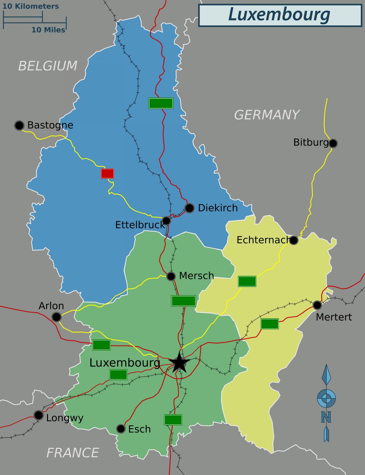 mapa politiko Luxenburgo