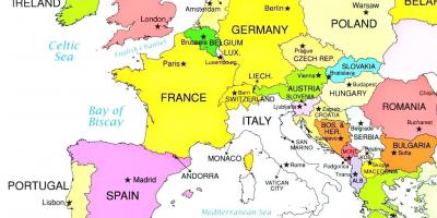 Mapa europa erakusten Luxenburgo