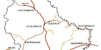 Mapa Luxenburgo tren geltokia